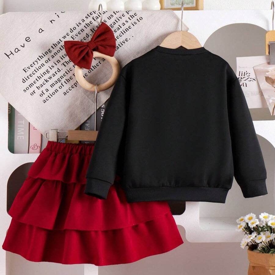BowWhirl™ – Trendy Set met Strikdetail – Meisjes Voorjaar-Herfst Outfit