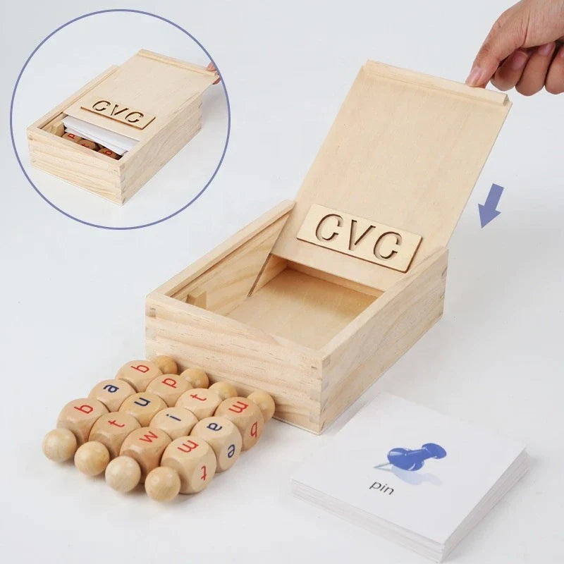 LeesBlok™ – Houten Woordspel voor Peuters – Spelenderwijs Leren Lezen