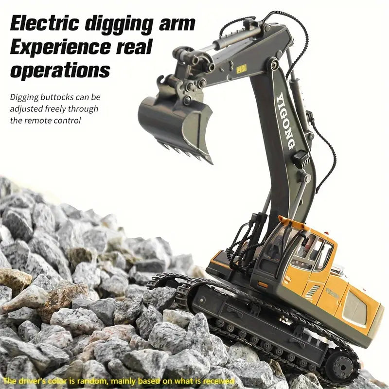 DiggerMaster™ – Realistische RC Graafmachine met 11 Functies – Afstandsbediend Bouwvoertuig
