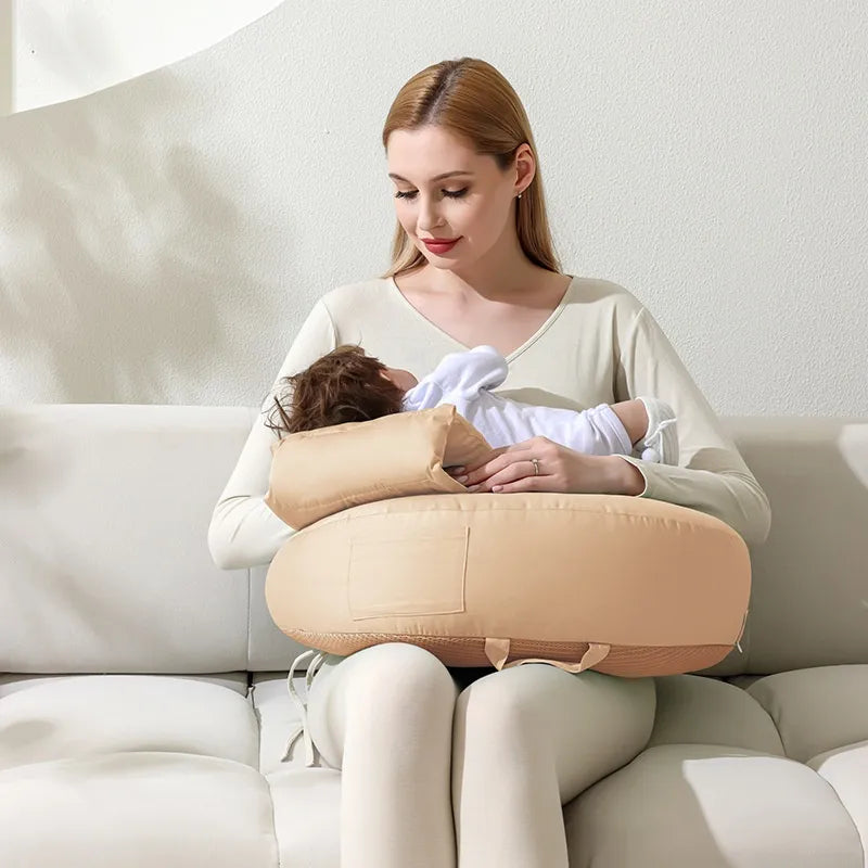 NurseEase™ – Ergonomisch Borstvoedingskussen met Rugsteun – Comfortabel Babykussen