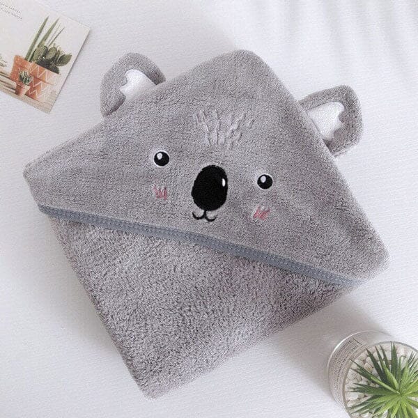 FluffyTails™ – Cape van Zachte Dierenstof – Comfortabele Baby Badcape