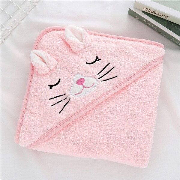 FluffyTails™ – Cape van Zachte Dierenstof – Comfortabele Baby Badcape