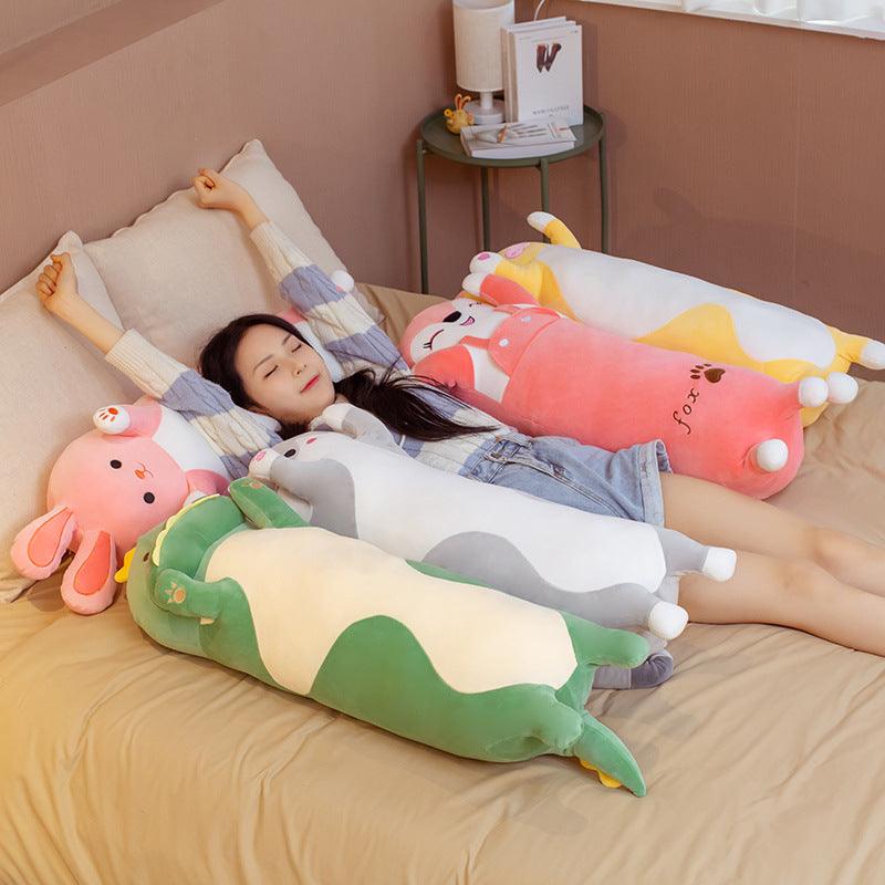 SnugBuddy™ – Langwerpig Kussen met Cartoonprint – Zachte Knuffelsteun