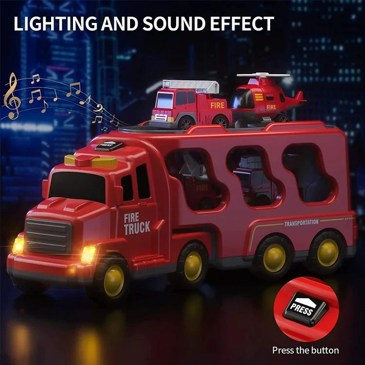 PlayCity Transport Truck - Speelgoed vrachtwagenset met licht en geluid