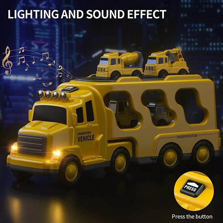 PlayCity Transport Truck - Speelgoed vrachtwagenset met licht en geluid