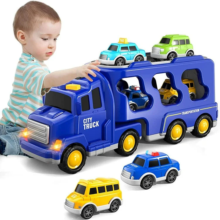 PlayCity Transport Truck - Speelgoed vrachtwagenset met licht en geluid