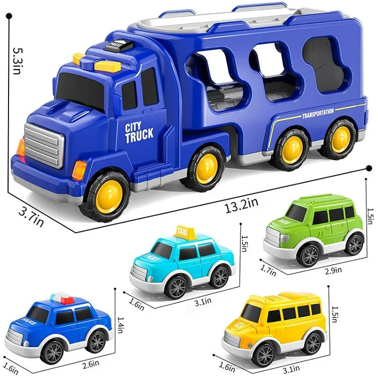 PlayCity Transport Truck - Speelgoed vrachtwagenset met licht en geluid