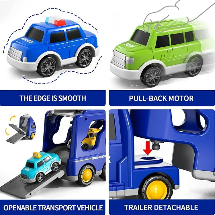 PlayCity Transport Truck - Speelgoed vrachtwagenset met licht en geluid