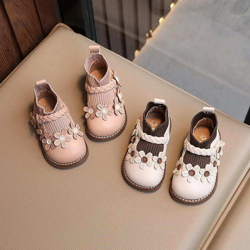 BloomSteps™ – Comfortabele Schoentjes met Bloemenprint – Meisjes Leren Schoenen