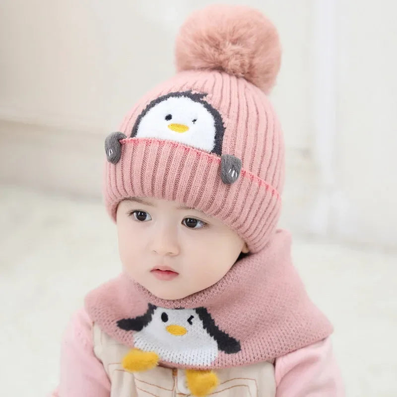 PenguiWarm™ – Schattige Kinder Muts & Sjaal – Warme Winterset