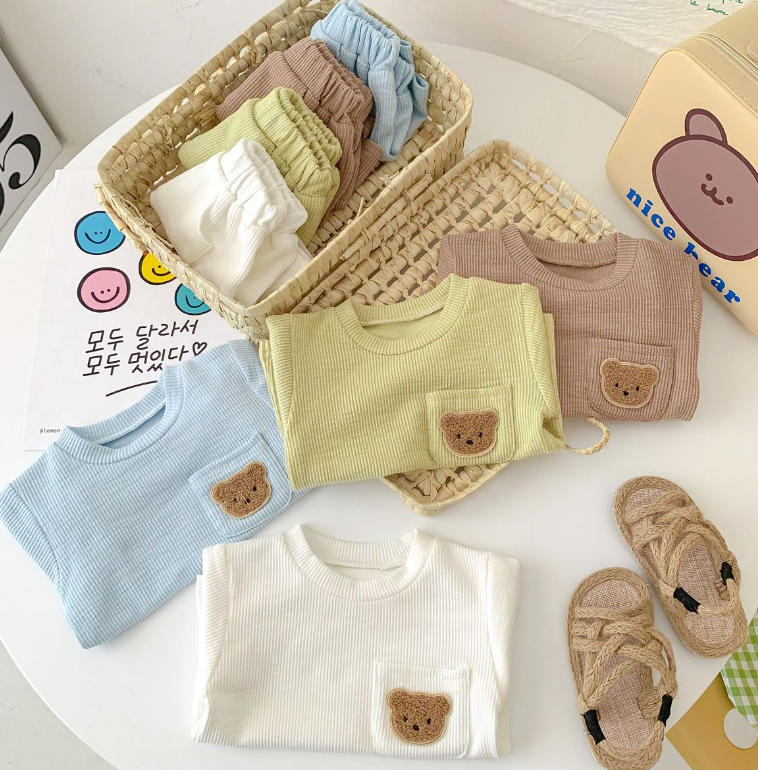 CuddleCub™ – Zachte Set met Beerdesign – Baby Zomeroutfit