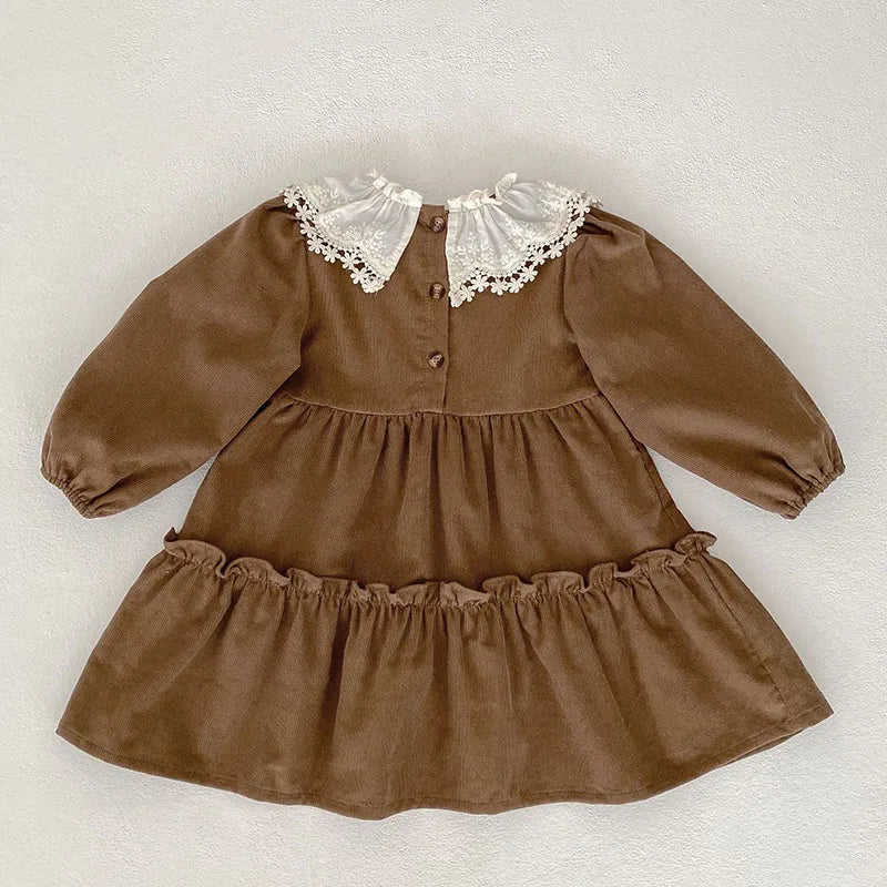 LaceHarvest™ – Vintage Set met Kanten Kraag – Baby en Peuter Outfit