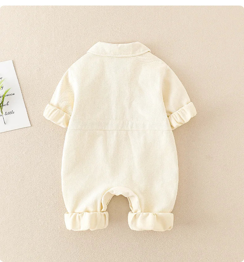 TeddyTrek™ – Denim Jumpsuit met Speelvriend – Baby Outfit met Stijl
