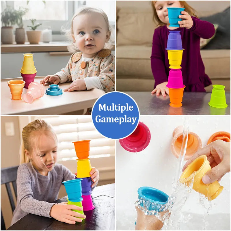 Cups Stacking Game™ - Stapelbekertjes Spel met zuignap