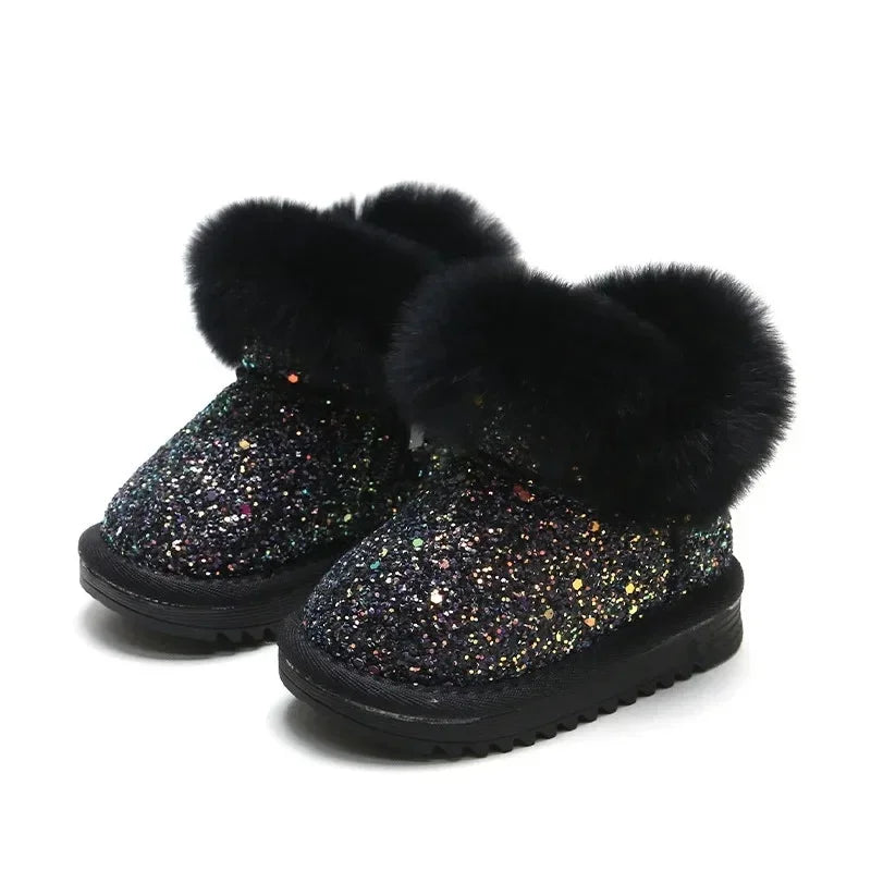 GlitterGlow™ – Warme Glitterlaarsjes met Voering – Kinder Winter Schoenen