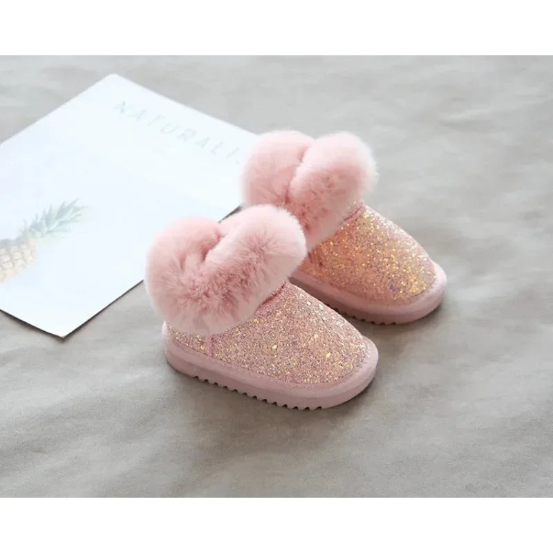 GlitterGlow™ – Warme Glitterlaarsjes met Voering – Kinder Winter Schoenen