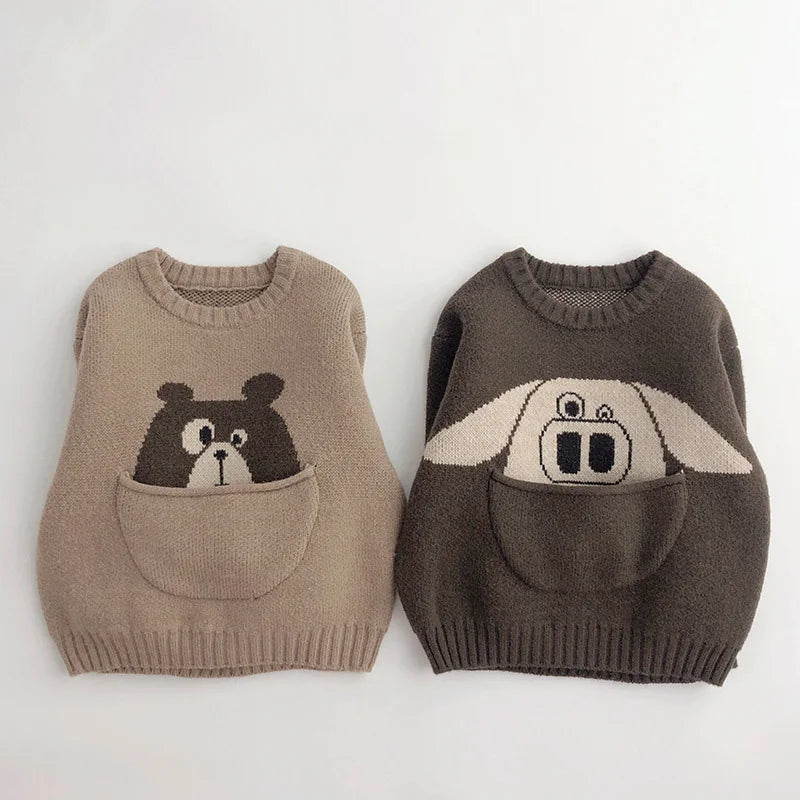 CritterHood™ – Zachte Sweater met Dierenprint – Unisex Kindertrui