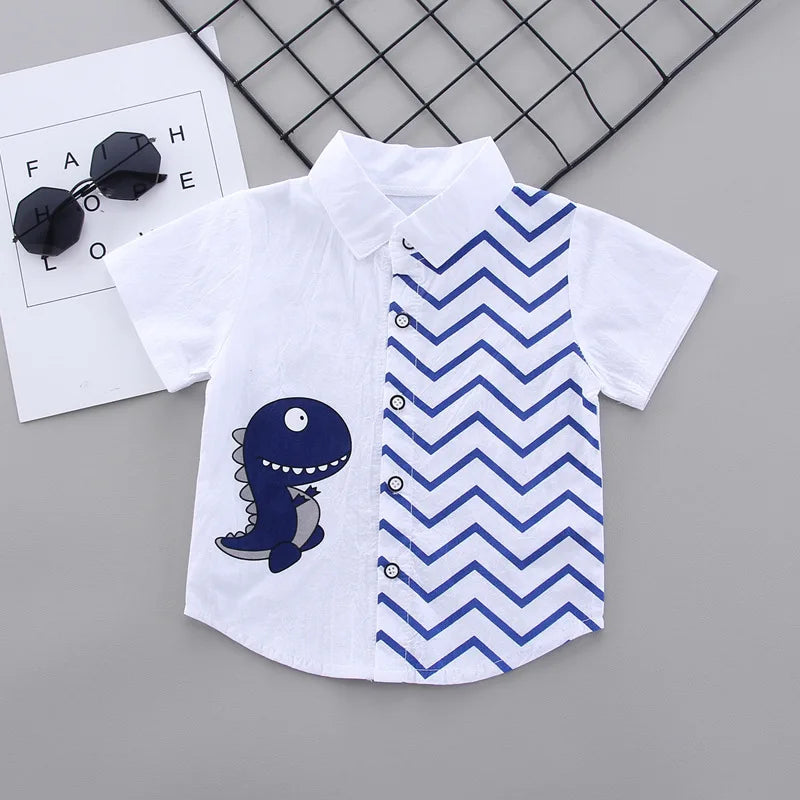 ZigRaptor™ – Gestreepte Dino Zomerset – Peuter Korte Outfit