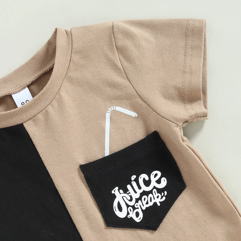 JustVibe™ – Stoere Set met Contrastkleuren – Jongens Zomerse Outfit