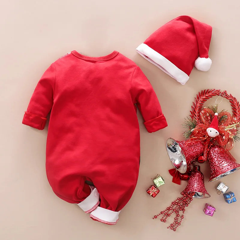 SantaSnug™ – Zacht Kerst Kostuum van Katoen – Baby Eerste Kerstoutfit