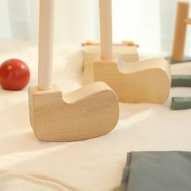 GolfieTots™ – Educatief Houten Golfspel – Actief Speelplezier Binnen & Buiten