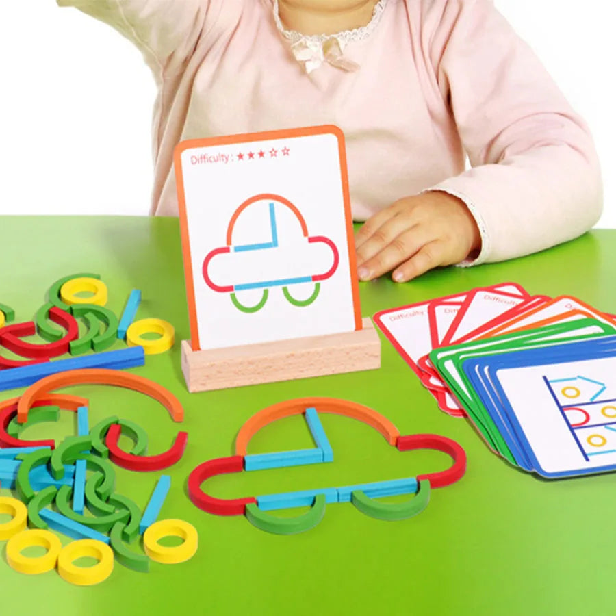 ShapeNest™ – Creatieve Houten Vormpuzzel – Educatief Speelgoed voor Kinderen
