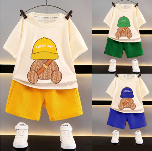 LuckyBear™ – Cartoonshirt met Comfortshort – Jongens Zomer Set
