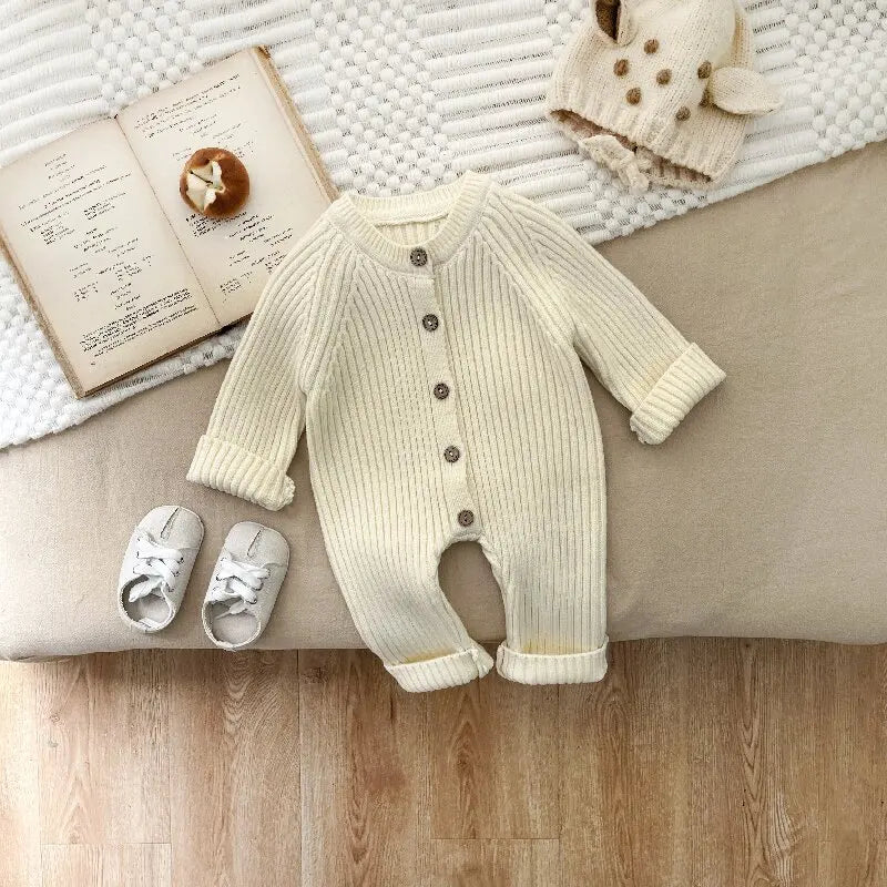 Woolberry™ – Zachte Gebreide Romper – Warme Knusheid voor Baby’s