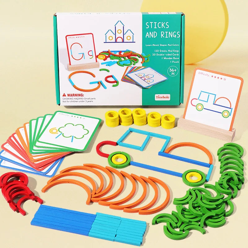 ShapeNest™ – Creatieve Houten Vormpuzzel – Educatief Speelgoed voor Kinderen