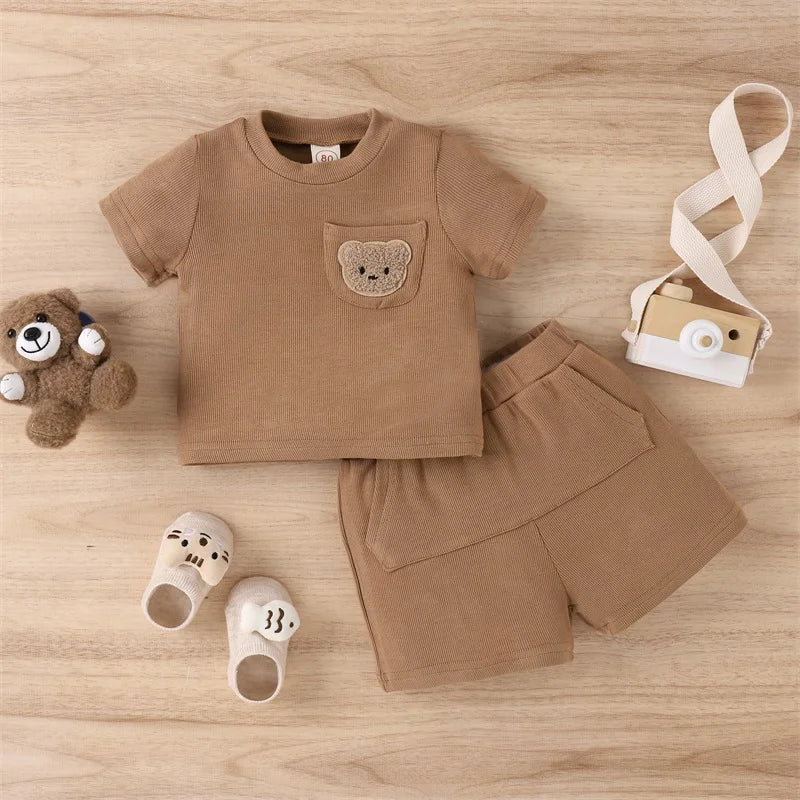 CuddleCub™ – Zachte Set met Beerdesign – Baby Zomeroutfit