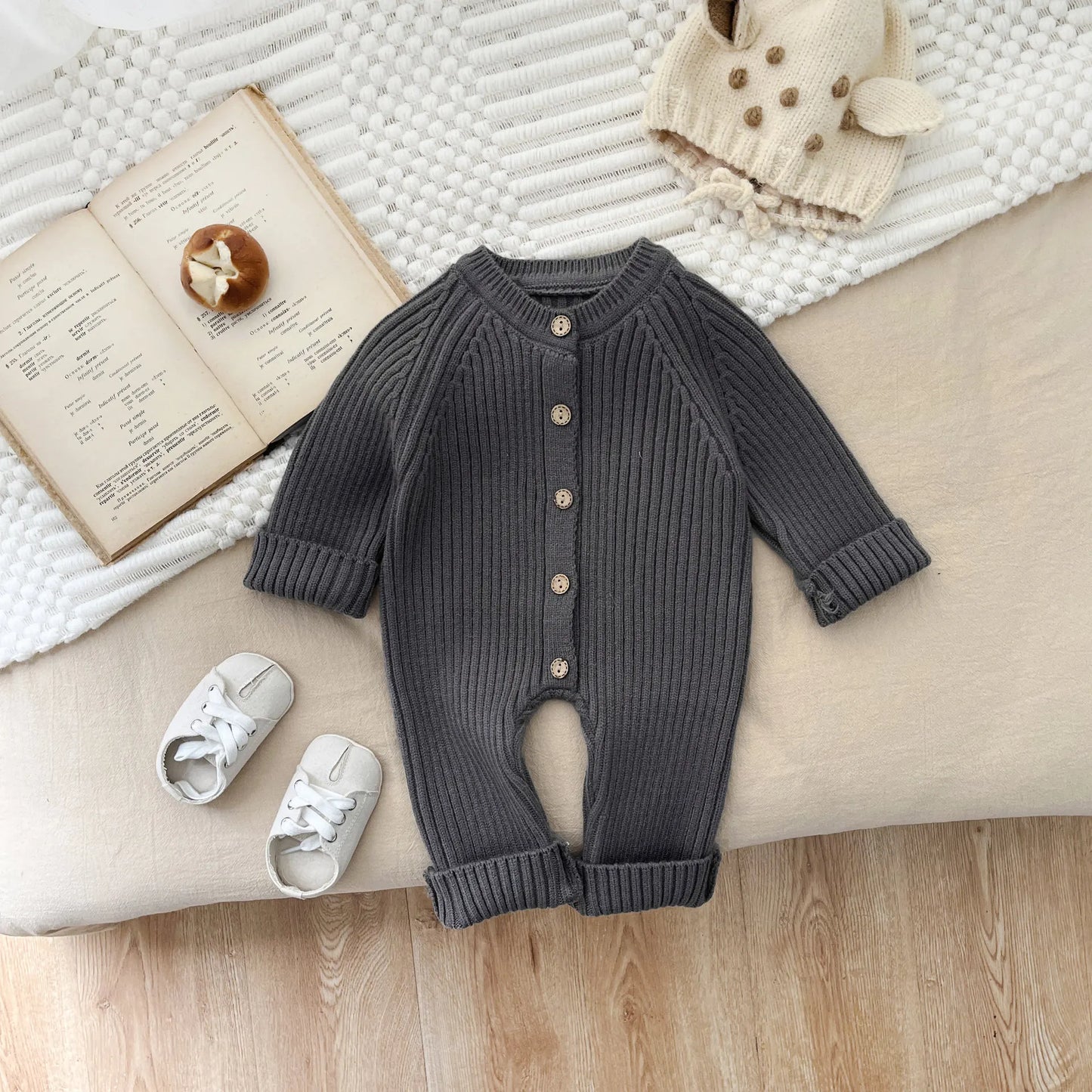 Woolberry™ – Zachte Gebreide Romper – Warme Knusheid voor Baby’s