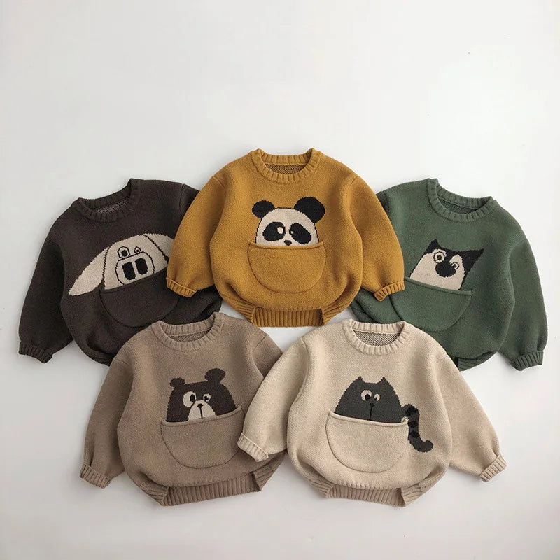 CritterHood™ – Zachte Sweater met Dierenprint – Unisex Kindertrui