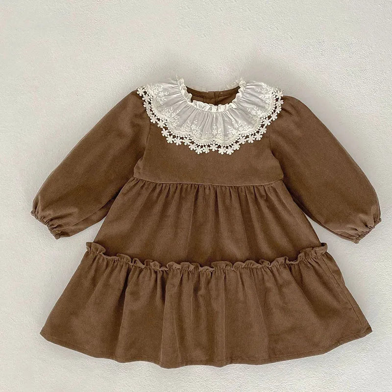LaceHarvest™ – Vintage Set met Kanten Kraag – Baby en Peuter Outfit