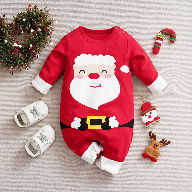 SantaSnug™ – Zacht Kerst Kostuum van Katoen – Baby Eerste Kerstoutfit