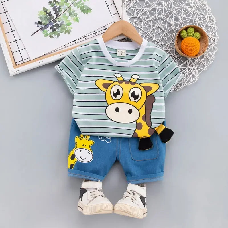 GiraffoGo™ – T-Shirt Set met Dierenthema – Peuter Zomer Outfit