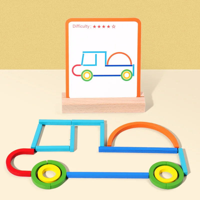 ShapeNest™ – Creatieve Houten Vormpuzzel – Educatief Speelgoed voor Kinderen