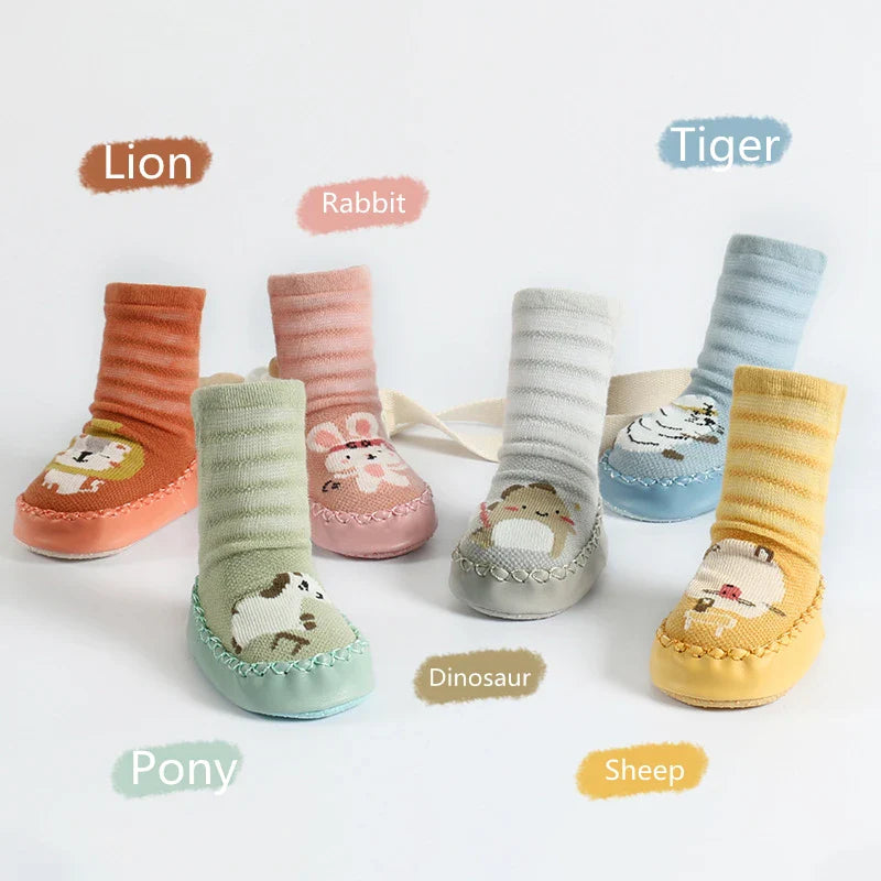 GripSokjes™ – Antislip Sokjes met Dierenprint – Baby Sokken Schoentjes