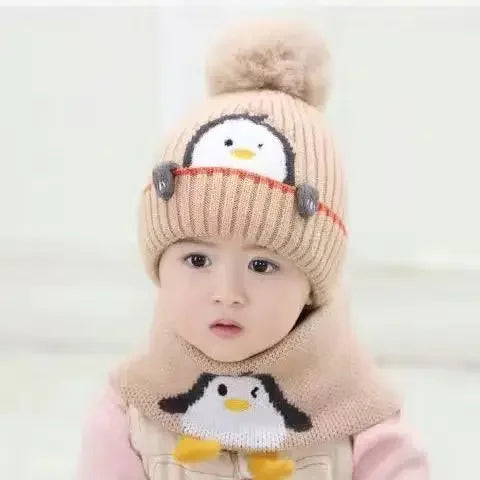 PenguiWarm™ – Schattige Kinder Muts & Sjaal – Warme Winterset