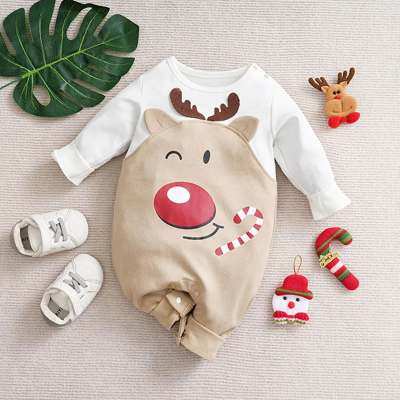 SantaSnug™ – Zacht Kerst Kostuum van Katoen – Baby Eerste Kerstoutfit