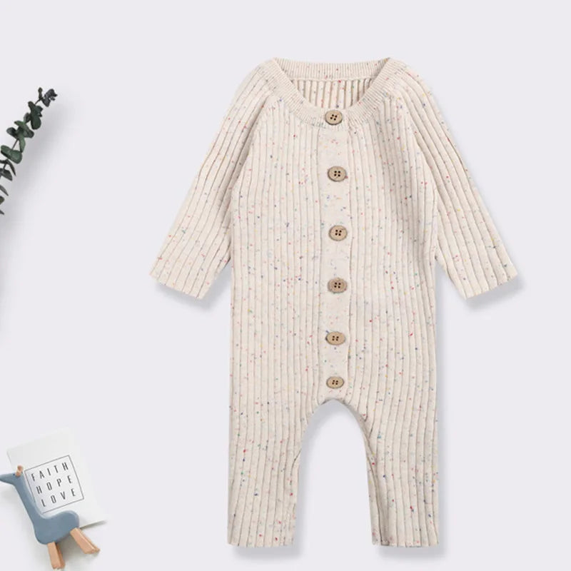 CuddleKnit™ – Zachte Gebreide Romper van Katoen – Unisex Baby Outfit