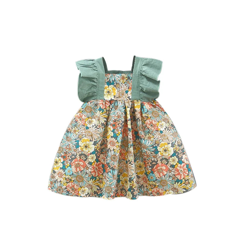 PetalBloom™ – Jurk met Zomerbloemen & Hoed – Baby Meisjesoutfit
