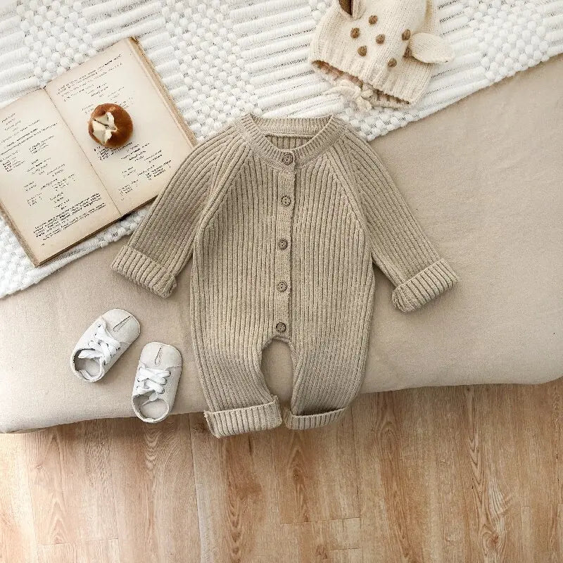 Woolberry™ – Zachte Gebreide Romper – Warme Knusheid voor Baby’s