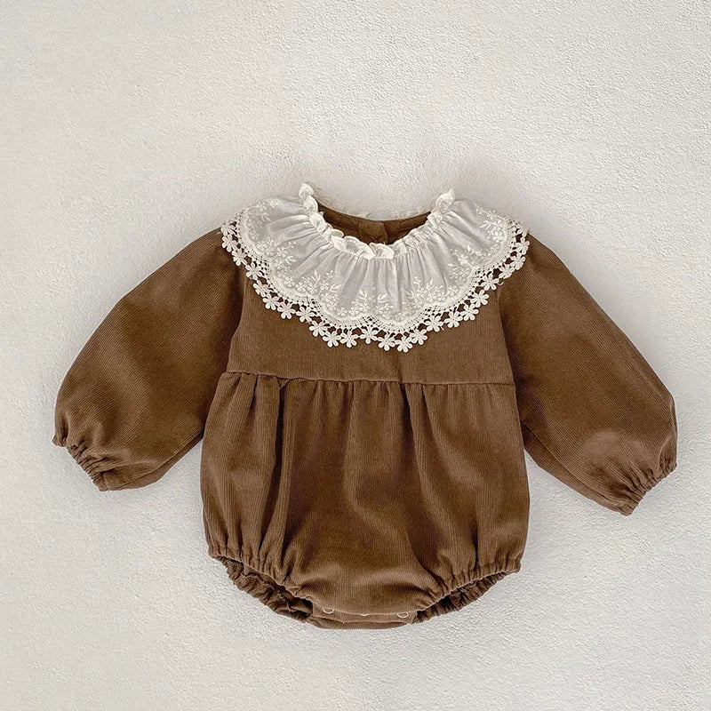 LaceHarvest™ – Vintage Set met Kanten Kraag – Baby en Peuter Outfit
