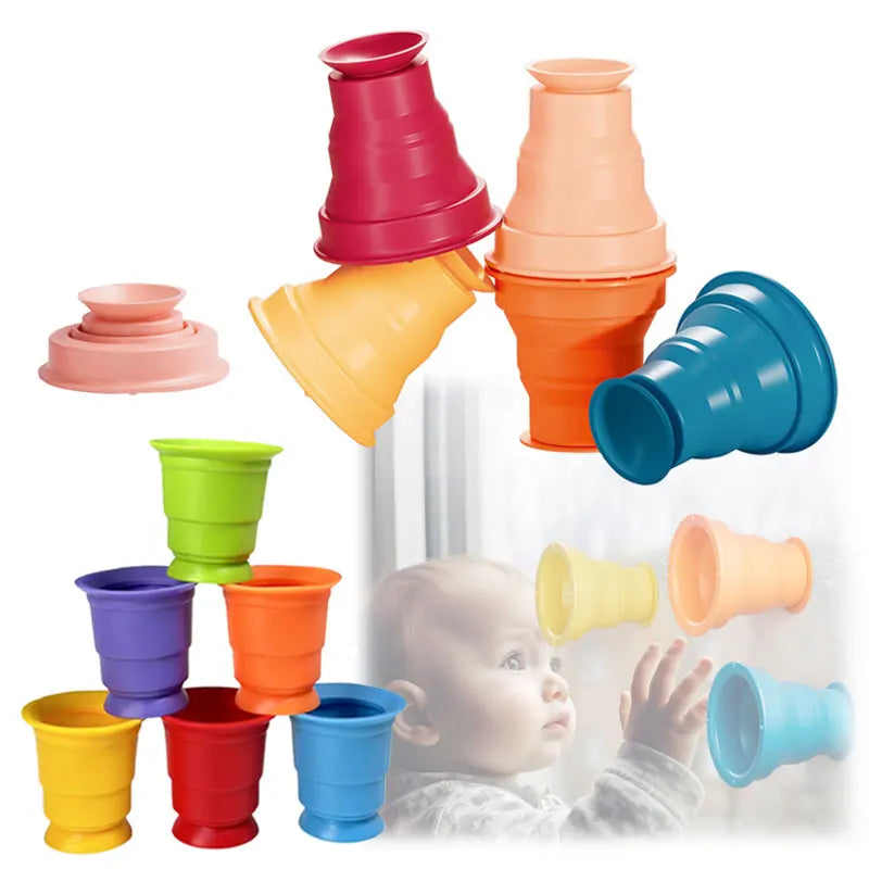 Cups Stacking Game™ - Stapelbekertjes Spel met zuignap