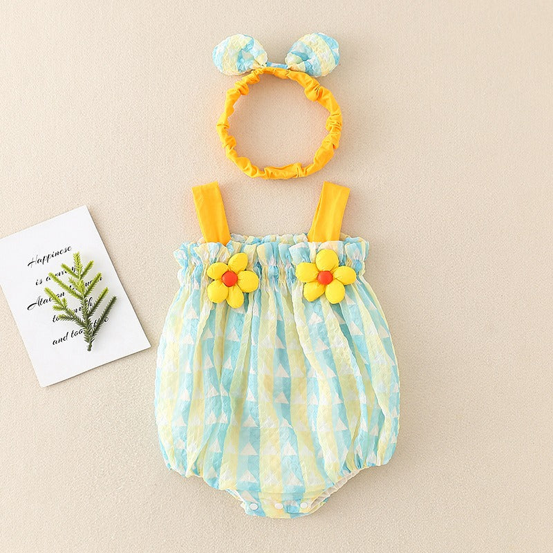 Bloombelle™ – Zomerse Romper met Bloemdetails – Luchtige Babyoutfit