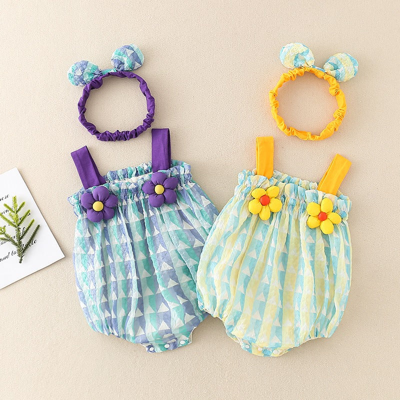 Bloombelle™ – Zomerse Romper met Bloemdetails – Luchtige Babyoutfit