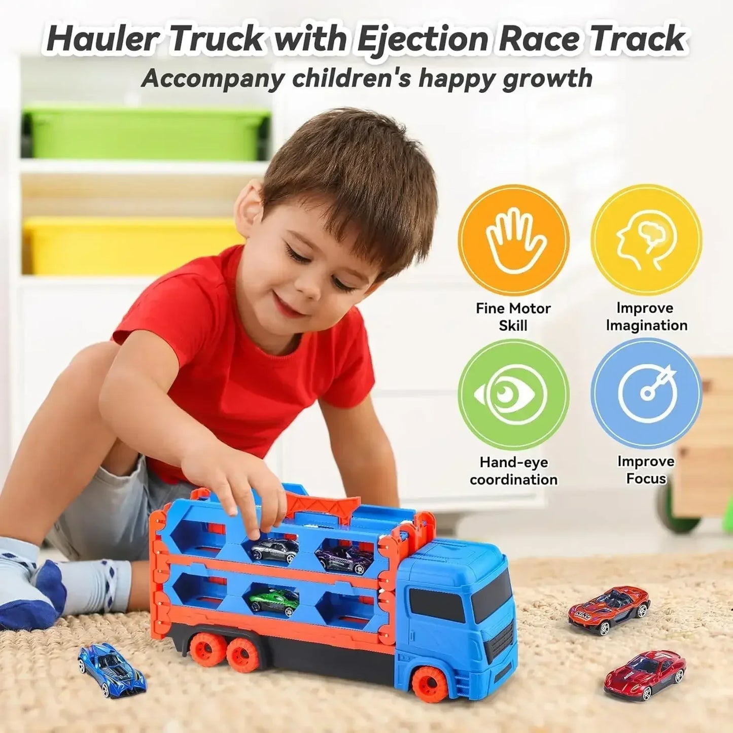 TurboHauler™ – 9-in-1 Race & Opslagplezier – Transformeerbare Speelgoedtruck