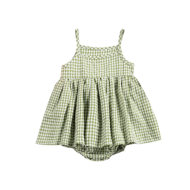 BreezeCheck™ – Zomerse Ruitjes Romper – Comfortabele Babyjurk