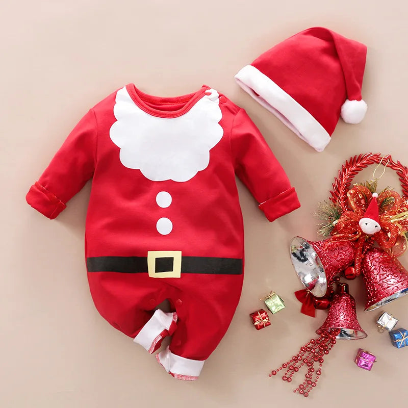 SantaSnug™ – Zacht Kerst Kostuum van Katoen – Baby Eerste Kerstoutfit