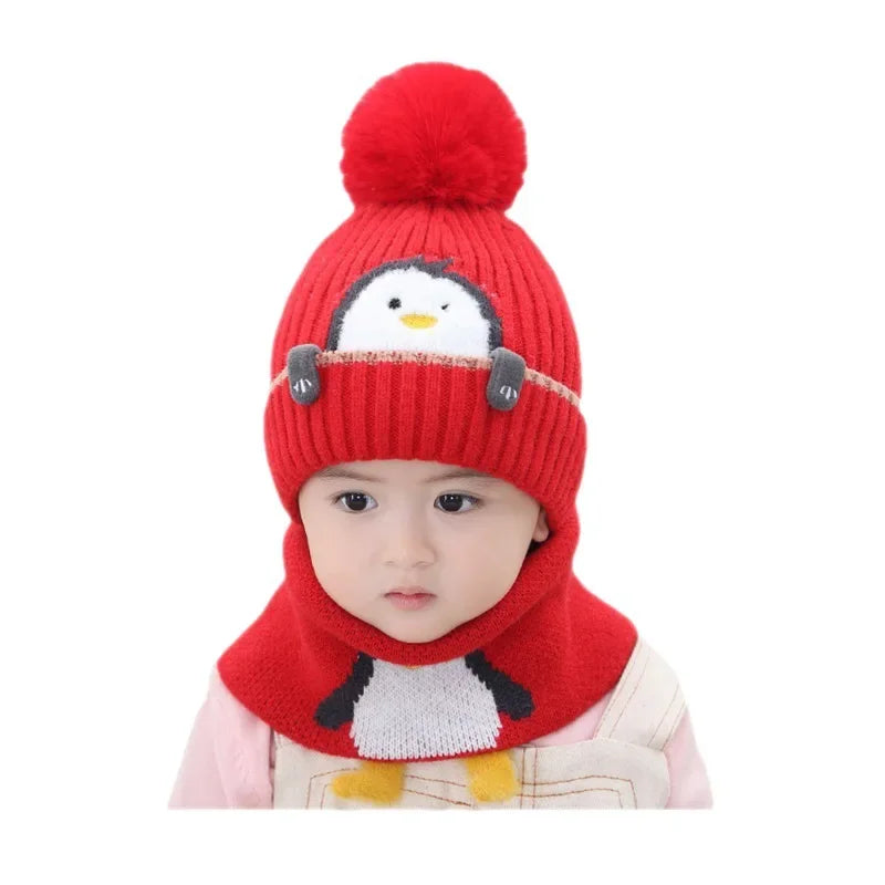 PenguiWarm™ – Schattige Kinder Muts & Sjaal – Warme Winterset